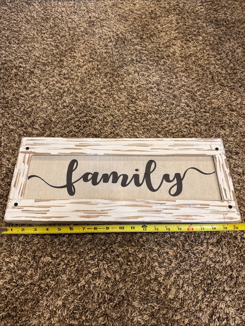 Rustic White "Family" Wall Sign - Home Accents